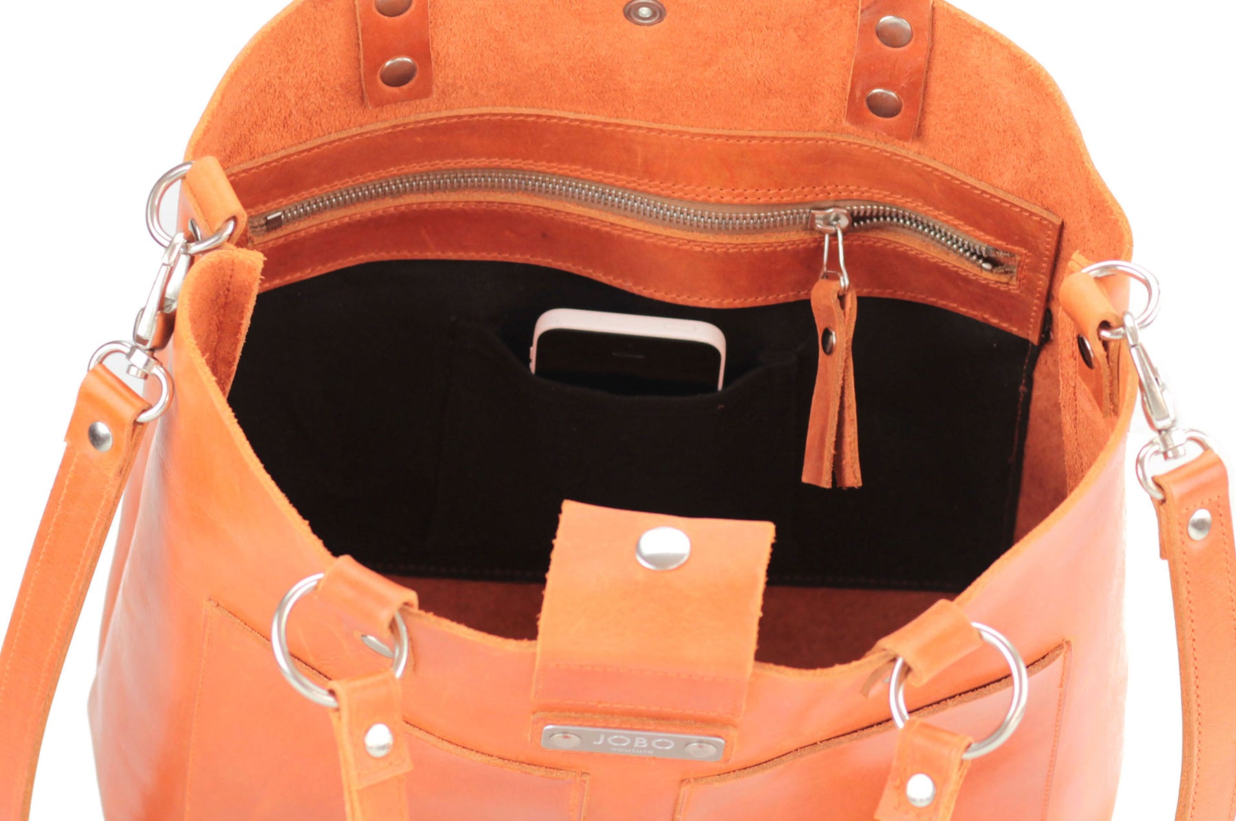 Shopper aus Rindsleder Orange