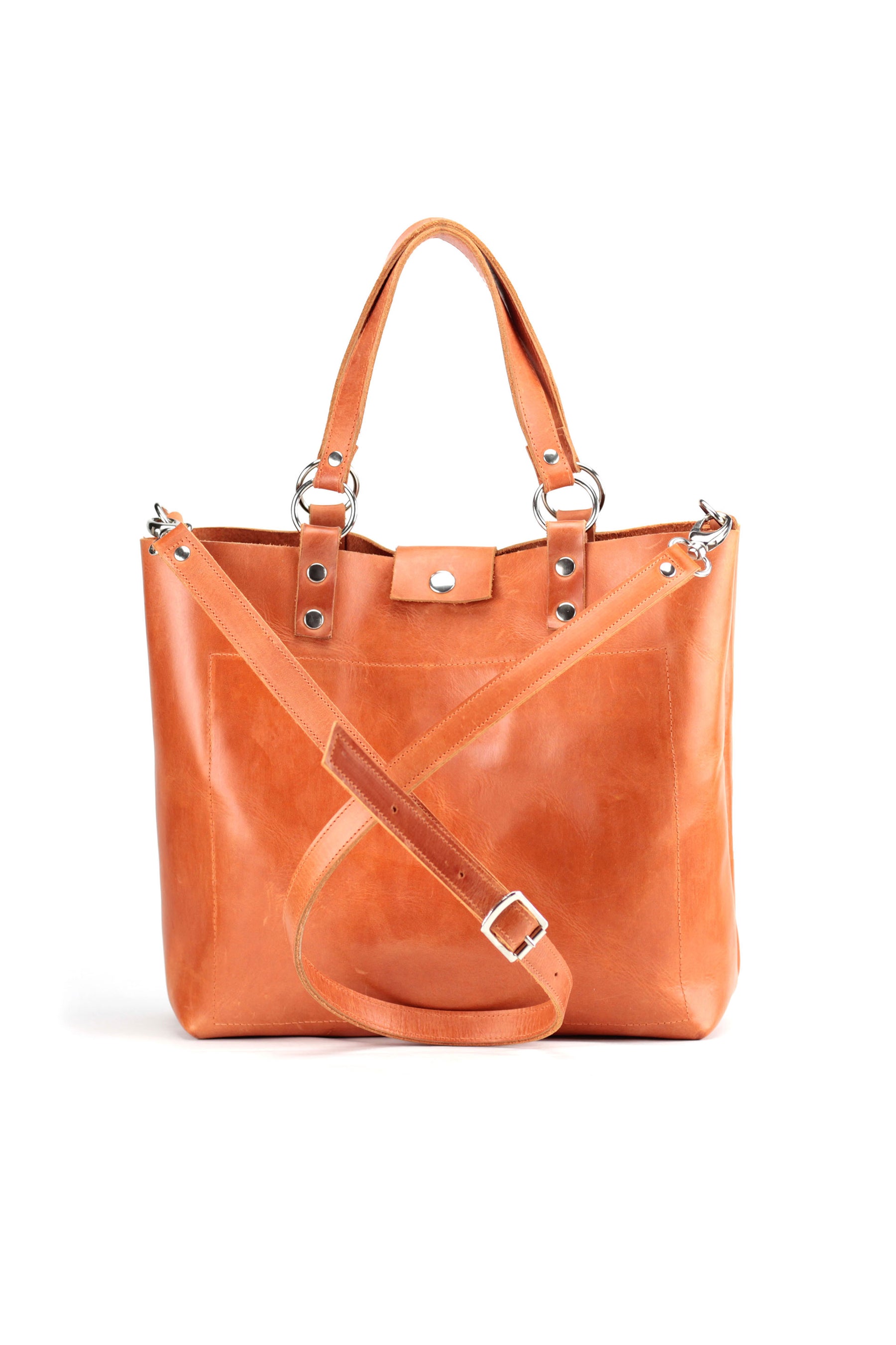 Shopper aus Rindsleder Orange