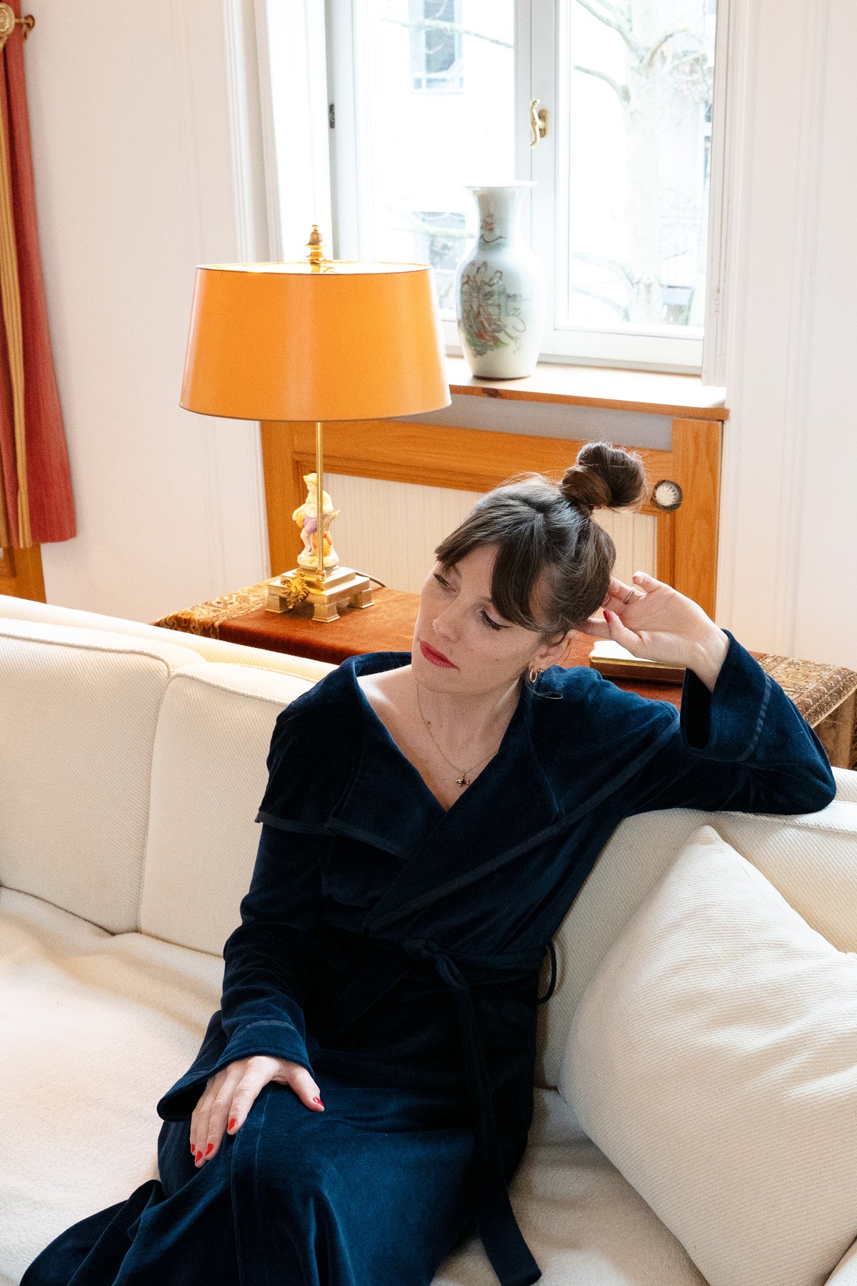 Hausmantel Nachtblau