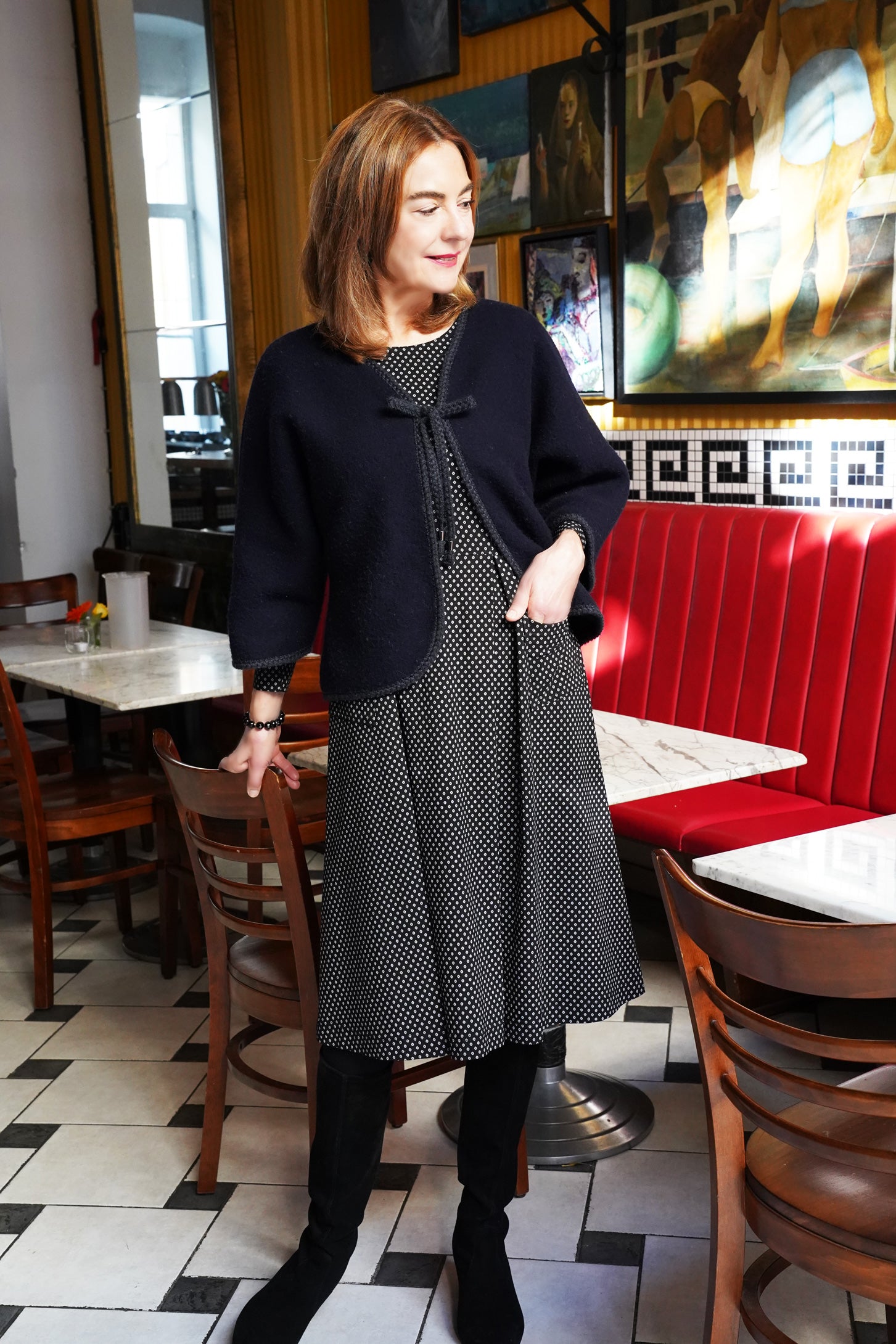 Schurwolljäckchen in Dunkelblau