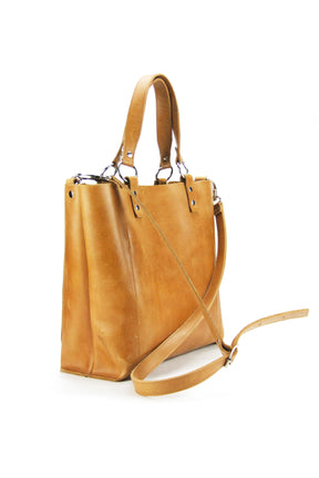 Shopper aus Rindsleder Cognac